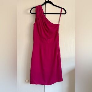 Banana Republic Fuchsia One-Shoulder Dress
